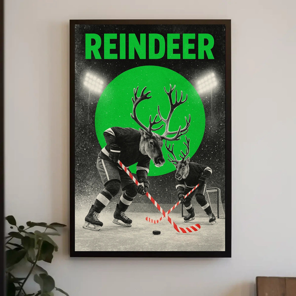 Reindeer Hockey Showdown Poster