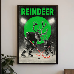Reindeer Hockey Showdown Poster