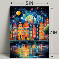 Vibrant Cityscape Reflections Poster