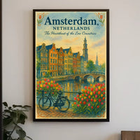 Amsterdam Heartheat Travel Poster