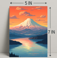 Majestic Mountain Sunset Poster PosterGoat