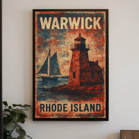 Vintage Maritime Lighthouse Rhode Island Nostalgic Poster