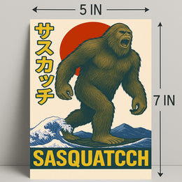 Sasquatch in Retro Style Poster PosterGoat