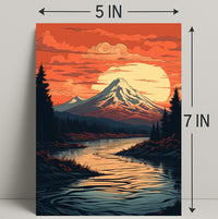 Serene Mountain Sunset Poster PosterGoat