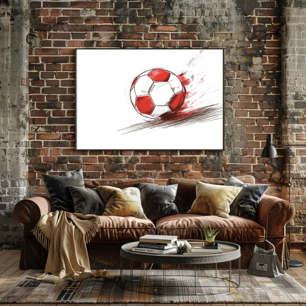 Dynamic Soccer Ball Modern Art Poster Print