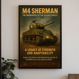 M4 Sherman Vintage Poster Military Tank Print