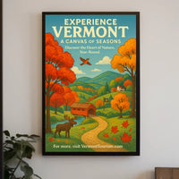 Vermont Scenery Nature Autumn Illustration Poster