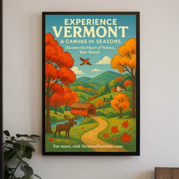 Vermont Scenery Nature Autumn Illustration Poster