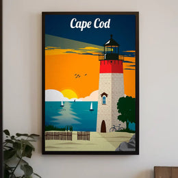 Cape Cod Lighthouse Coastal Adventure Travel Poster PosterGoat