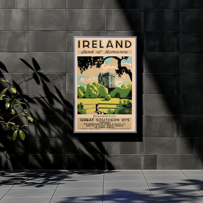 Ireland - Land of Romance Vintage Travel Poster