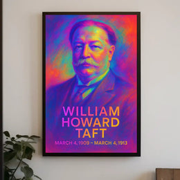 William Howard Taft 27th President of the United States Neon Gradient Overlay Poster