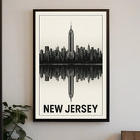 New Jersey Skyline Reflection Poster