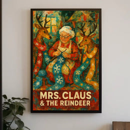 Mrs. Claus The Reindeer Poster