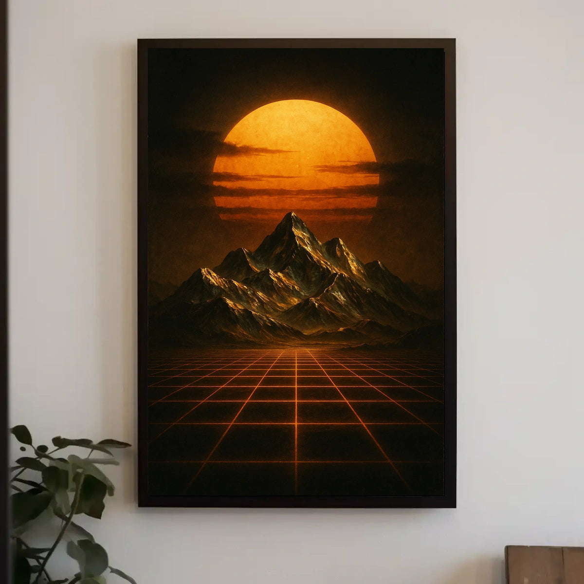 Surreal Landscape with Retrofuturistic Elements, Futuristic Sci-Fi Poster