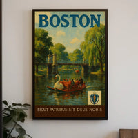 Boston Public Garden Vintage Travel Artwork Poster