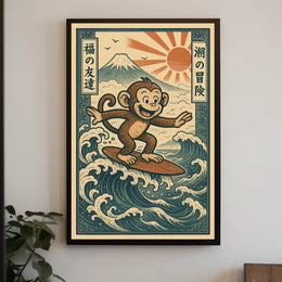 Surfing Monkey Adventure Poster