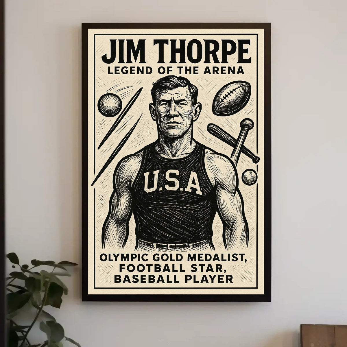 Jim Thorpe Iconic Sports Legend Poster