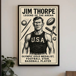 Jim Thorpe Iconic Sports Legend Poster