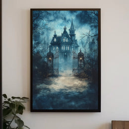 Haunted Manor At Dusk Poster