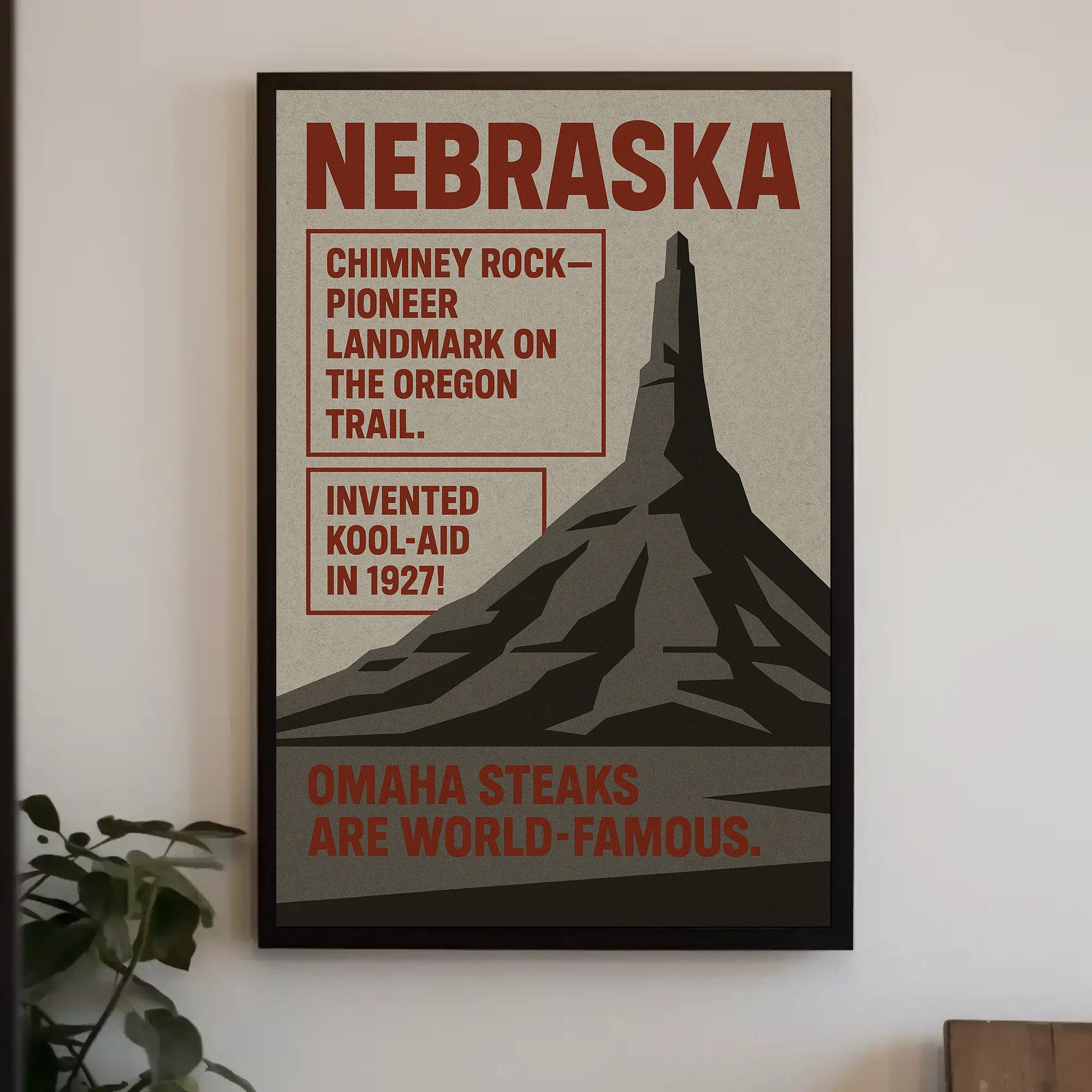 Nebraska Highlights Wall Art Print Decor PosterGoat