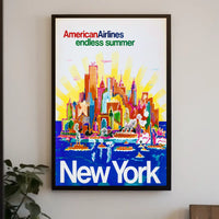 Endless Summer New York City Poster Vintage Wall Art