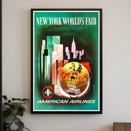 New York Worlds Fair Poster Vintage Empire State Wall Art