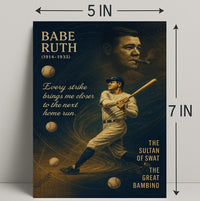 Babe Ruth Vintage Baseball Legend Sports Poster