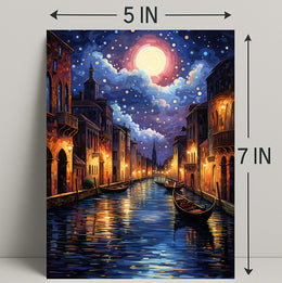Moonlit Venice Canal Poster