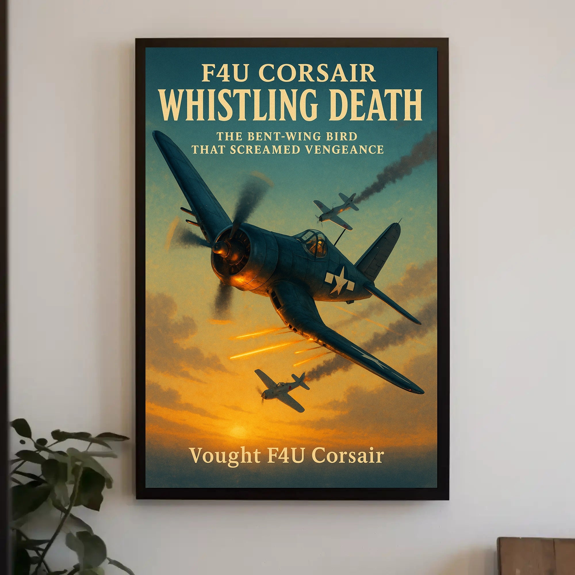 F4U Corsair Fighter WWII Poster