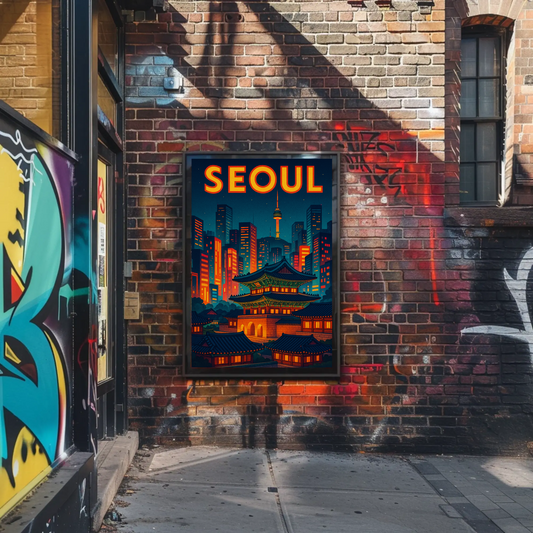 Seoul Palace and Tower Skyline Poster