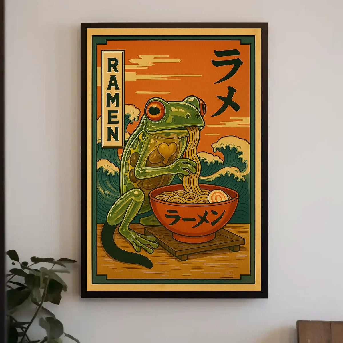 Frog Ramen Delight Poster