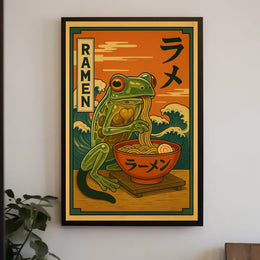 Frog Ramen Delight Poster
