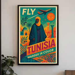 Explore Tunisia in Style Vibrant Aviation Travel Poster PosterGoat