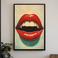 Glossy Red Lips Pop Art Glossy Lips Close-up Poster