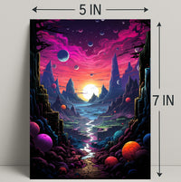 Cosmic Landscape Fantasy Poster PosterGoat