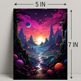 Cosmic Landscape Fantasy Poster PosterGoat