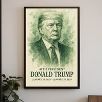 Trump Visionary Waves Watercolor Patriotic Poster