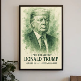 Trump Visionary Waves Watercolor Patriotic Poster