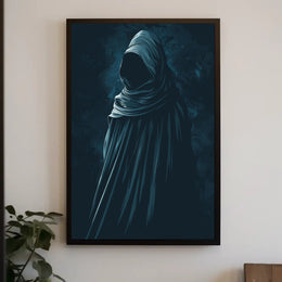 Mysterious Cloaked Figure Gothic Surreal Art Poster PosterGoat