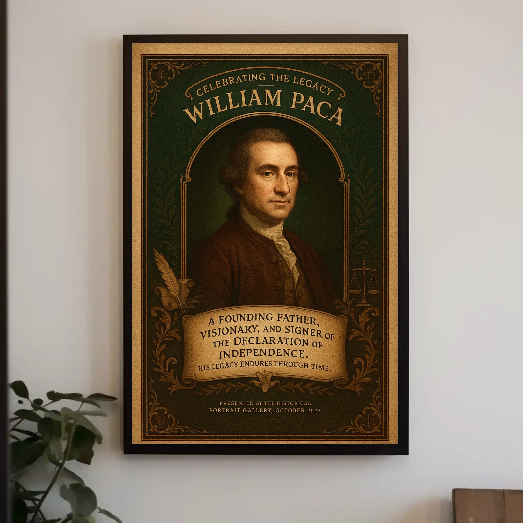Celebrating the Legacy of William Paca Poster PosterGoat