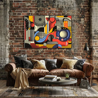 Vibrant Abstract Geometric Pop Art Poster Print