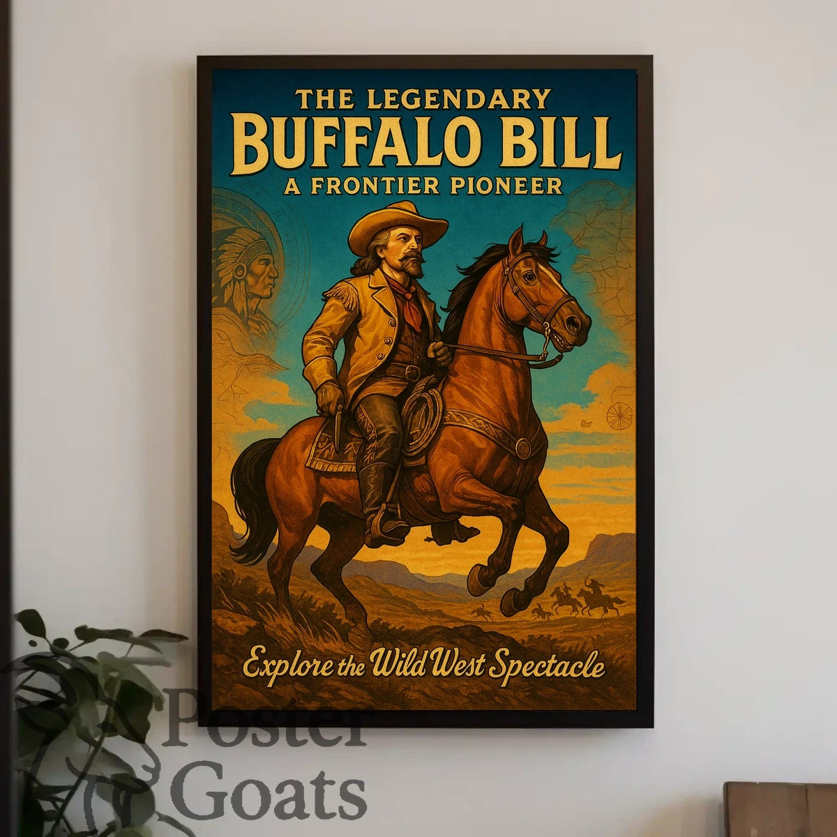 Buffalo Bill Poster Vintage Western Frontier Wall Art