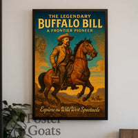 Buffalo Bill Poster Vintage Western Frontier Wall Art