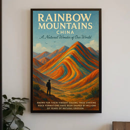 Rainbow Mountains Of China Poster