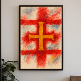 Abstract Cross Watercolor Wanderlust Poster