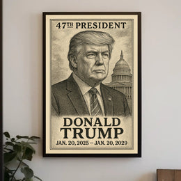 Trump Capitol Patriotic Illustration Poster