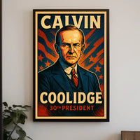 Calvin Coolidge 30th President Poster Vintage Wall Art