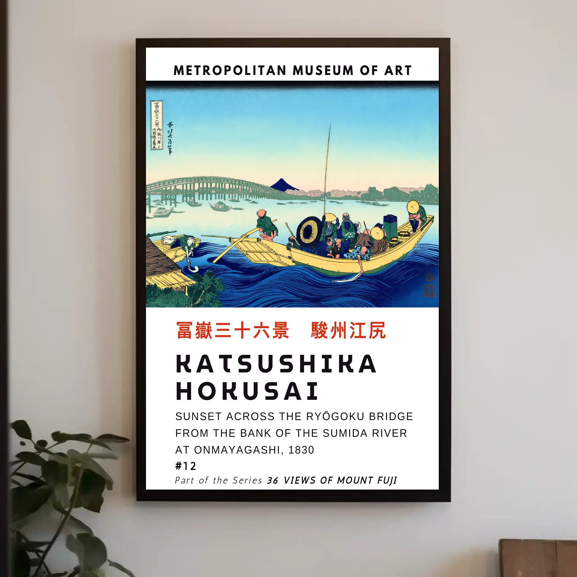 Katsushika Hokusai From the Bank of the Sumida River Poster