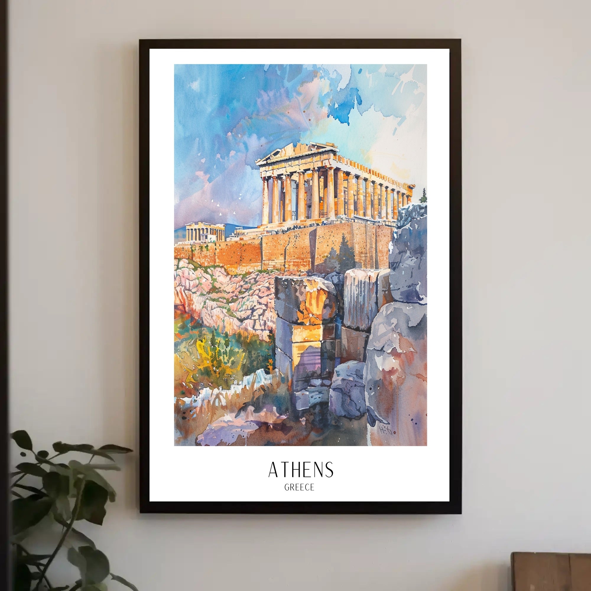 Watercolor Parthenon Poster: Cultural or Heritage Poster PosterGoat