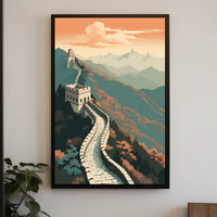 Great Wall of China Sunset Cultural or Heritage Poster